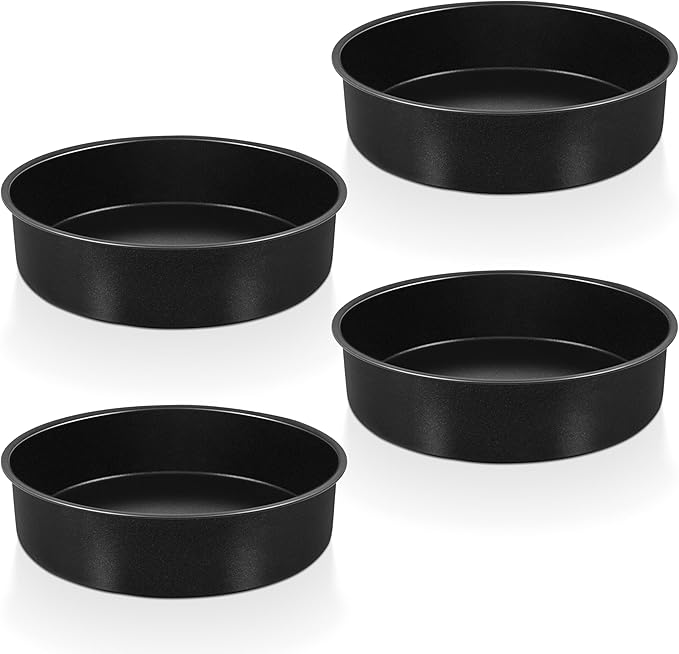 P&P CHEF 8 Inch Cake Pan Set, Non-stick Baking Pans for Cake, 4Pcs