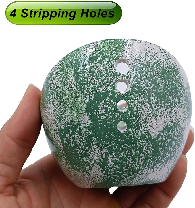MGMGART Herb Stripping Bowl with 4 Different Holes Efficient Leaf Removal Tool for Parsley, Cilantro, Vegetables - Durable Resin Kitchen Gadget Veggie Herbs Stripper Imitation Ceramic Pottery Design