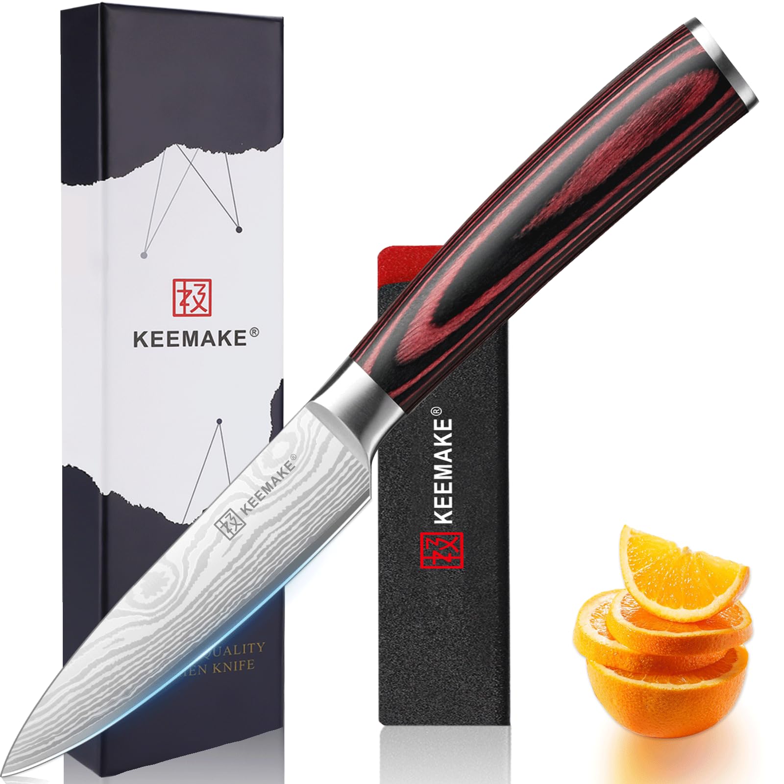 KEEMAKE 3.5 Inch Paring Knife, Ultra Sharp Fruit Knife