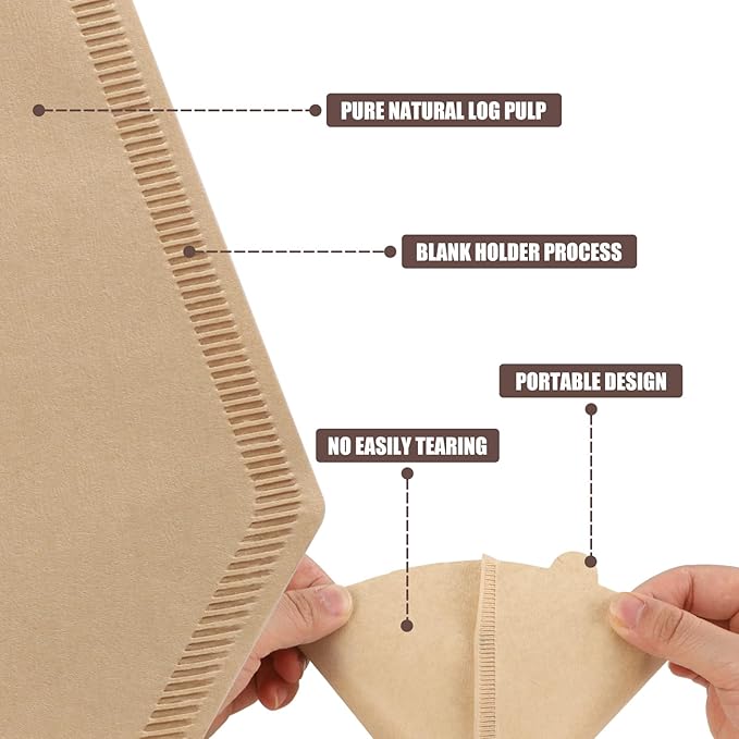Coffee Filters #2, 400Pcs Unbleached 2 Cone Filters Paper