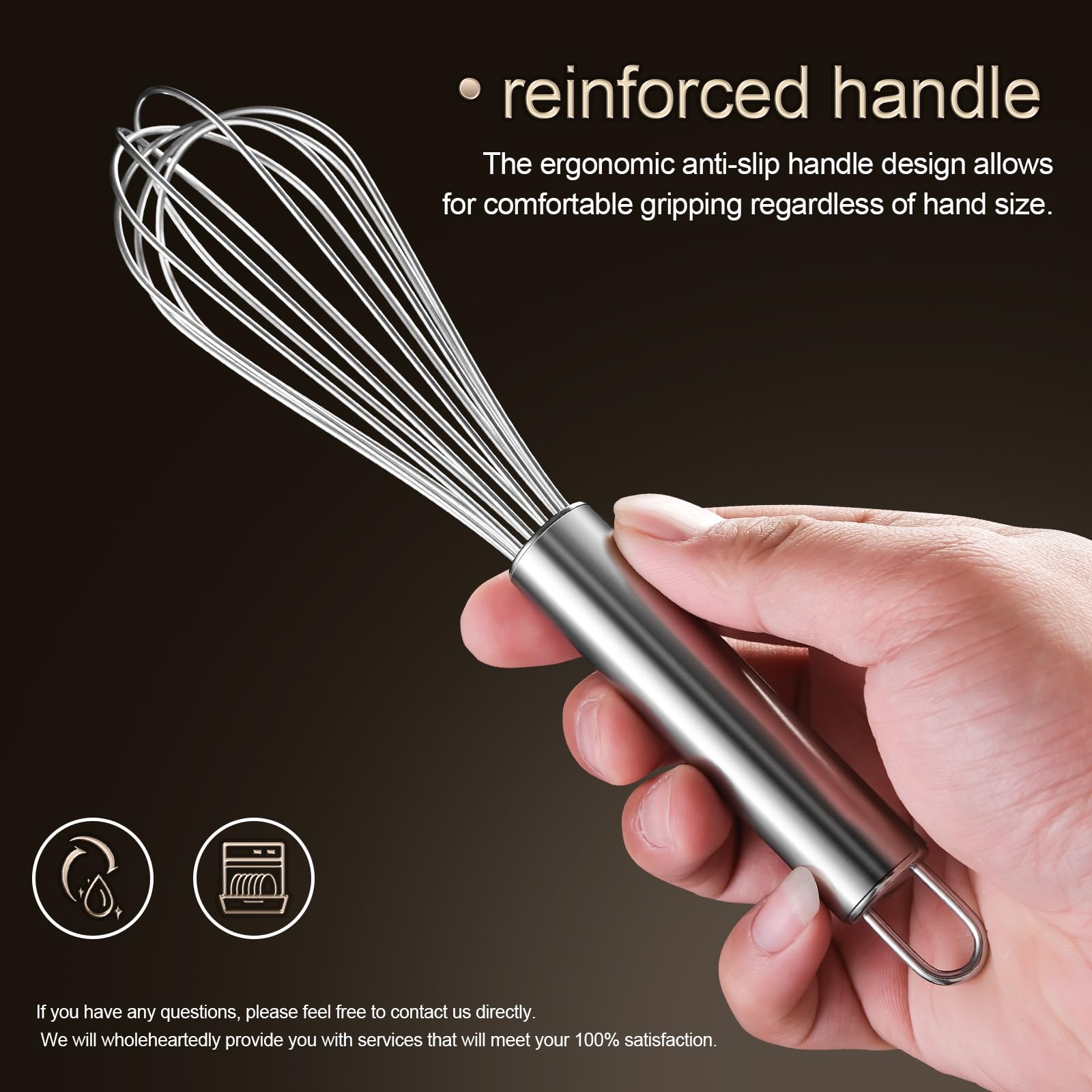 Aniso Stainless Steel Whisk (8.4 inches, Silver)