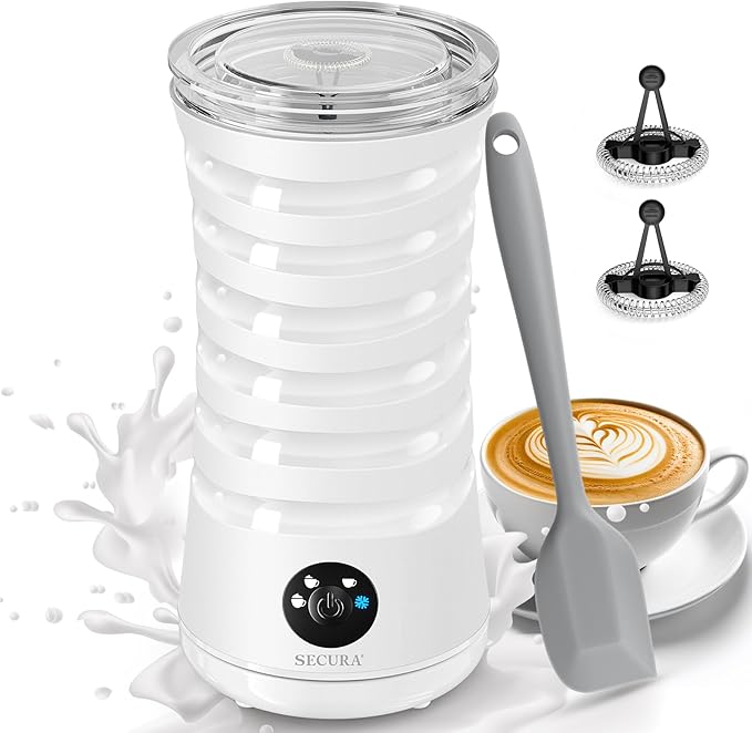 Secura Electric Milk Frother, 4-in-1 Automatic Hot & Cold Foam Maker