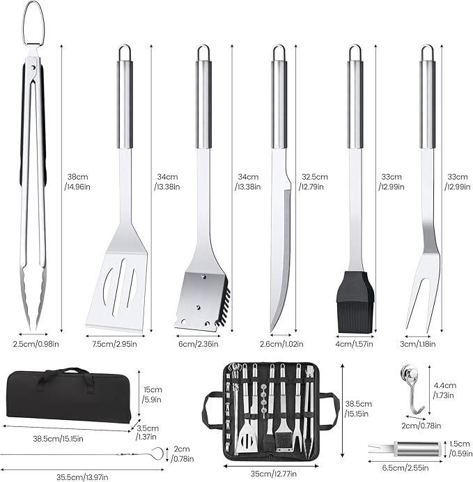 BBQ Accessories Grill Tools Set,Stainless Steel Barbecue Grill Accessories