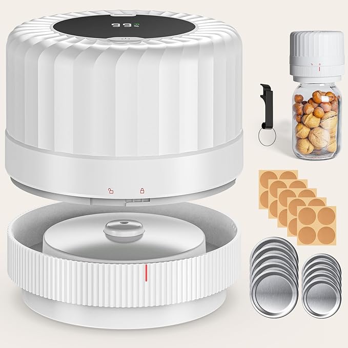 HTPOW Automatic Mason Jar Vacuum Sealer, One-Touch for Food Storage