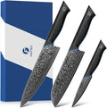 3 Piece Kitchen Knife Set, 67-Layer Damascus Steel, Ergonomic G10 Handle