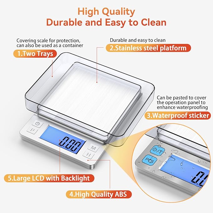 BOMATA 0.01g Small Digital Gram Scale, Upgraded 1kg Jewelry Scale