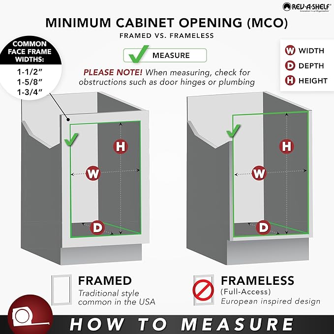 Rev-A-Shelf Pullout Kitchen Cabinet Organizer, Min Cabinet Opening 8.5" W