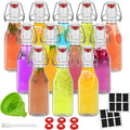 ZEBEIYU 12 Pack 8.5 oz swing top glass bottles,flip top glass bottle with airtight lid for home brewing,kombucha,kefir,vanilla extract,beer,oil,vinegar,homemade juices,soda,beverages,2nd fermentation