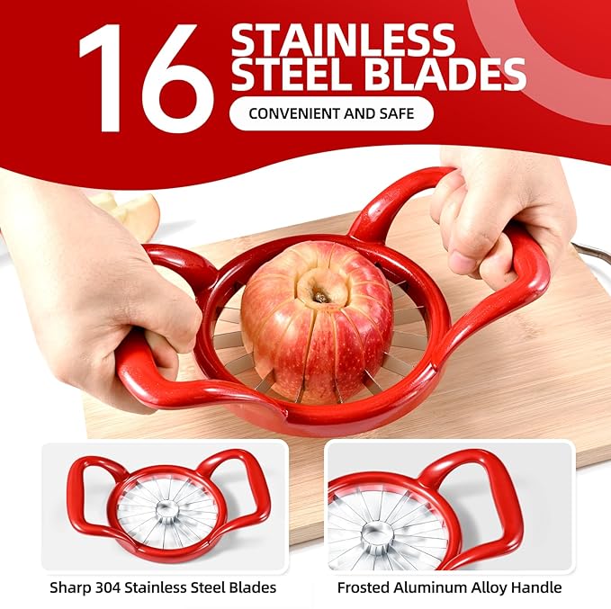 5.5 Inch Large 16-Slice Apple Corer Cutter, Sturdy Divider Wedger Sharp and Sturdy
