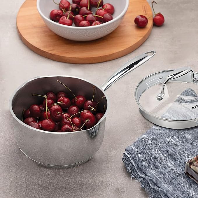 Rorence 2.5 Quart Stainless Steel Sauce pan with Lid