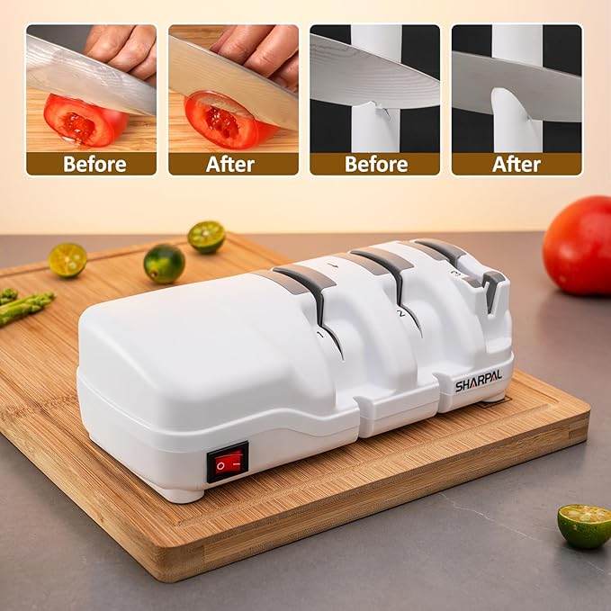 SHARPAL 198H Electric Knife Sharpener 3 Stage with Diamond Wheels