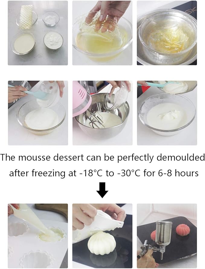 OCPO Kitchen Cylinder Silicone Mold for Baking Mousse Cake, 8 Cavities
