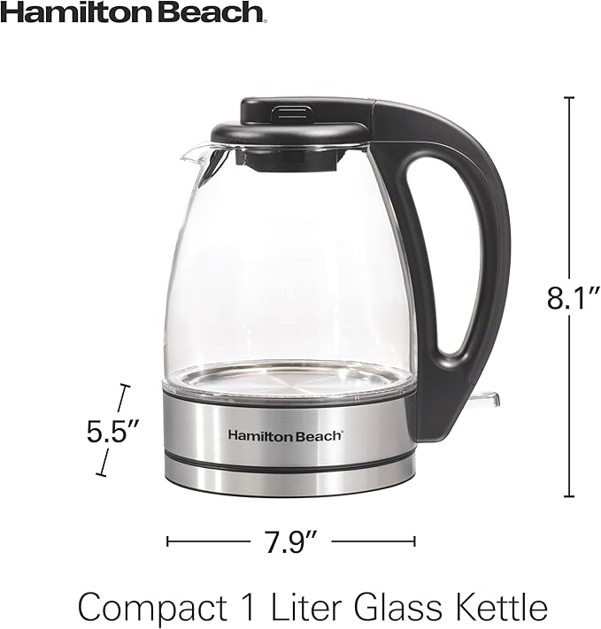 Hamilton Beach 1 Liter Electric Tea Kettle, Water Boiler & Heater