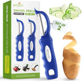 Spring Chef Swivel Potato Peeler with Soft Grip Handle, Set of 2, Sapphire