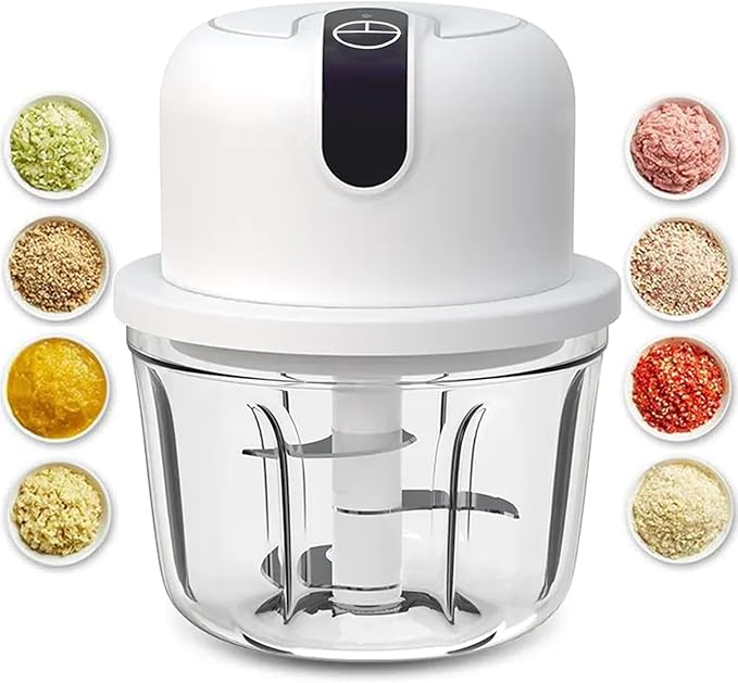 1.5 CUP Garlic Chopper,Electric Mini Food Processor,Portable Veggie Chopper