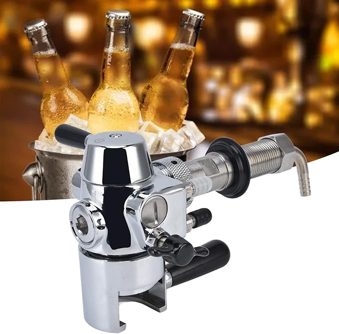 Cryfokt Beer Bottle Filler, No Foam Counter Pressure Bottle Filler with Removable Clip Lock 304 Stainless Steel Fast Filling Glass Bottle Filling Tool for Beer & Wine