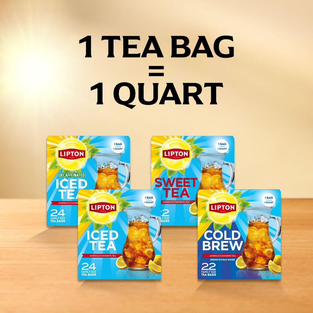 Lipton Southern Sweet Iced Tea Bags, Family Size, 132 Total Bags