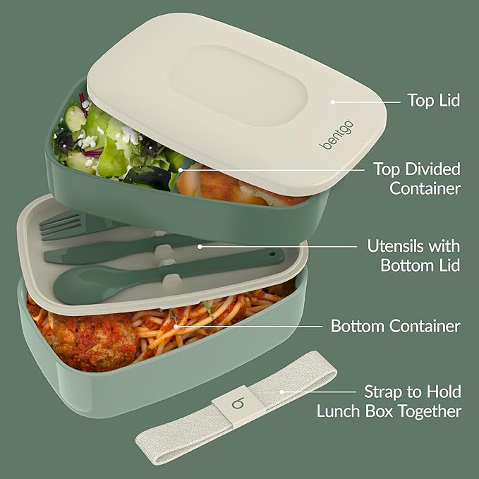 Bentgo Classic Stackable 3-Compartment Adult Bento-Style Lunch Box