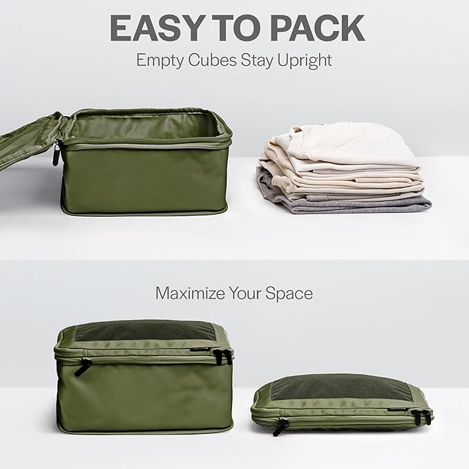 Aerotrunk Compression Packing Cubes for Travel, 4-Pack, Olive