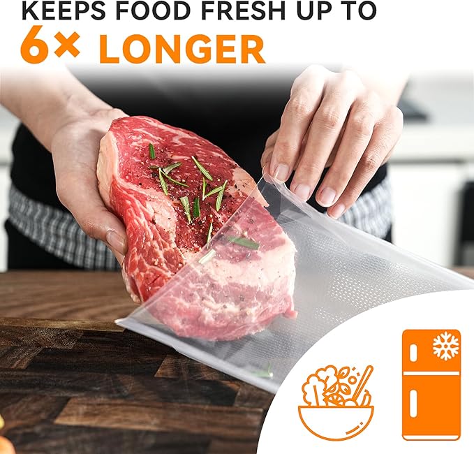 Wevac Quart Vacuum Sealer Bags for Food,8″x 12″50 Count, BPA Free Vac Bag