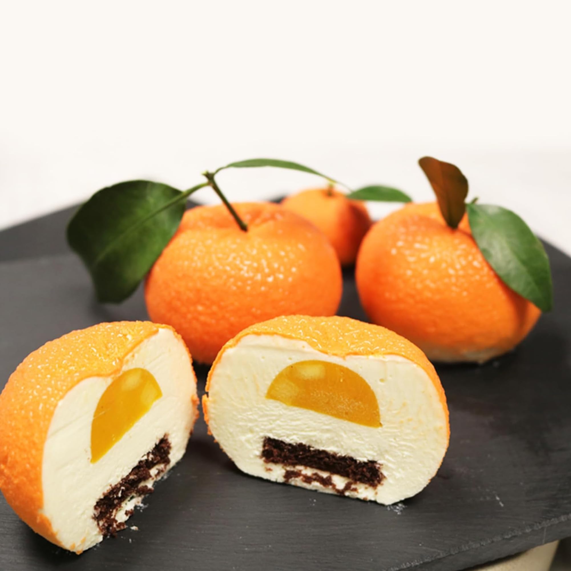 OCPO Kitchen Orange Silicone Mold for Baking Mousse Cake, 12 Cavities
