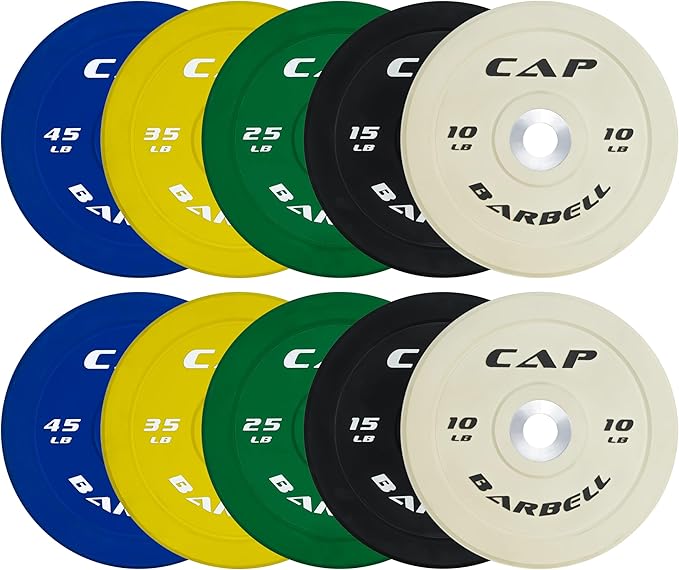 CAP 260lb Competition Olympic Bumper Plate Weight Set