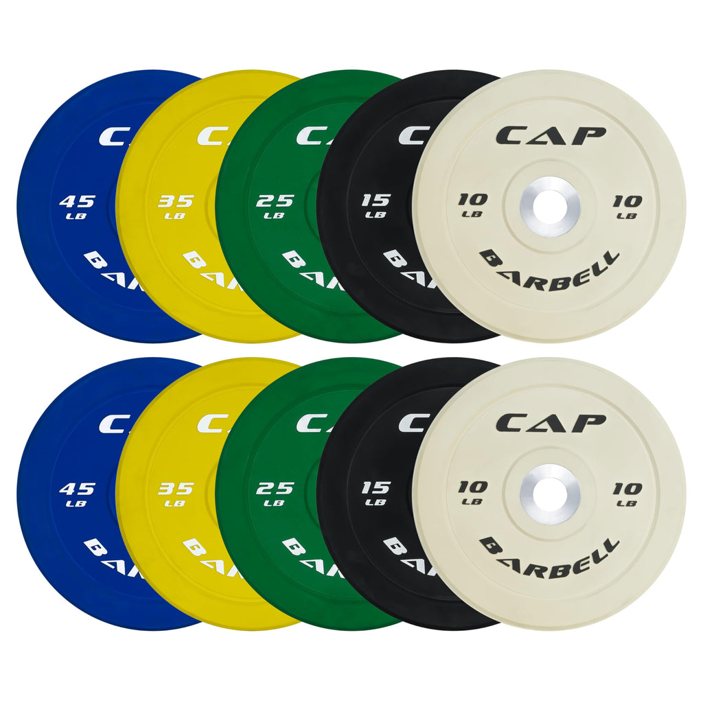 CAP 260lb Competition Olympic Bumper Plate Weight Set