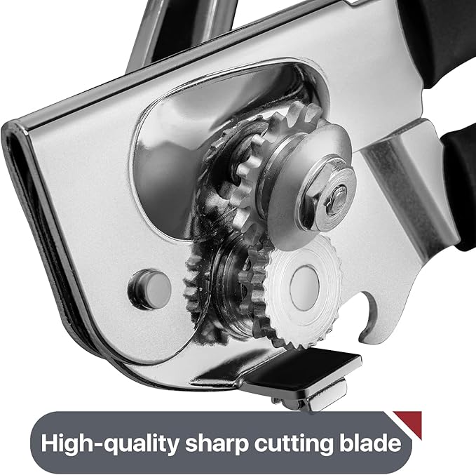 UHIYEE Commercial Can Opener Heavy Duty, Hand Crank for Large Cans, Black