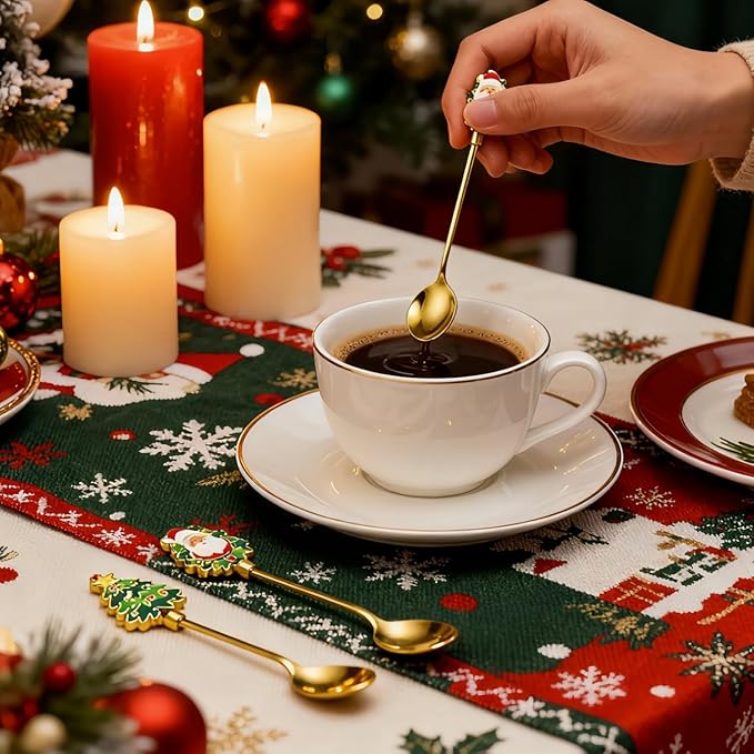 Christmas Cutlery Set (4, Gold, 【4 spoons】)