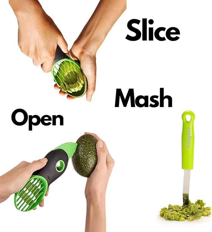2pc Avocado Tool Set in Box - 3-in-1 Avocado Slicer with Cutter & Pit Remover + Mini Masher