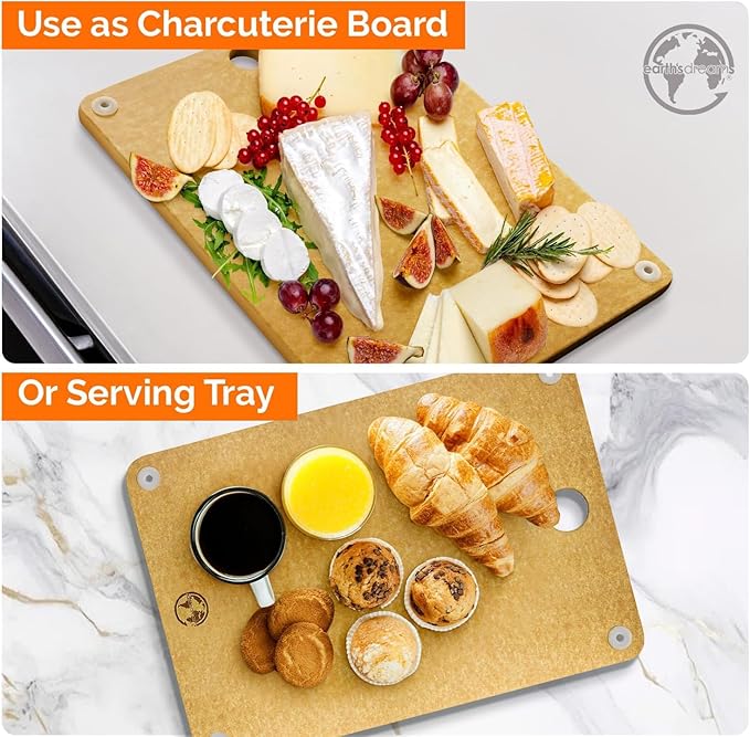 Earth’s Dreams Composite Wood Cutting Board 17” x 12” - Tan, Chopping Board
