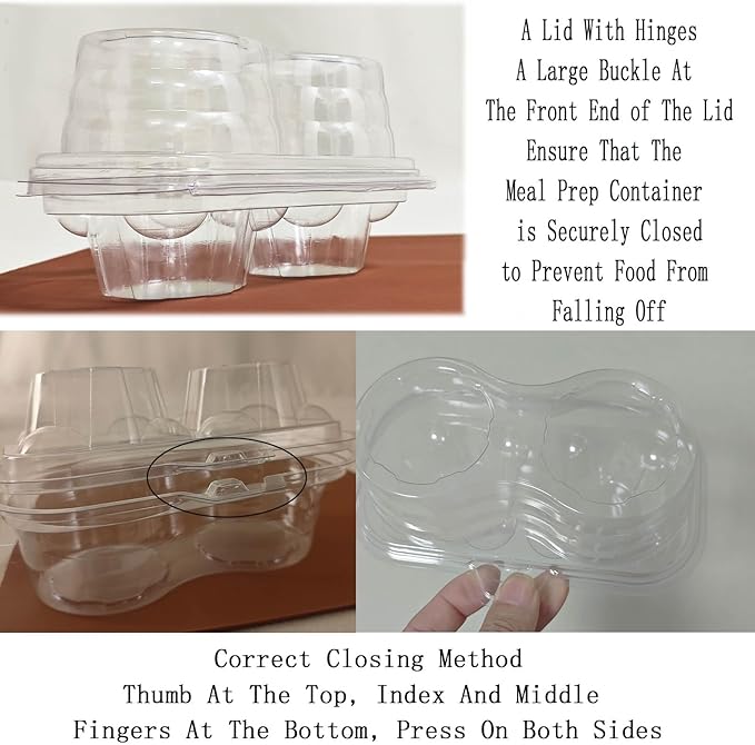 LSGENGXCY 60pc Disposable 2 Cavity Muffin Container,Cupcake Carton With Lid