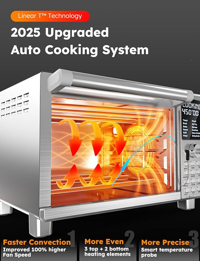 Nuwave Bravo XL Pro Air Fryer Toaster Oven, Improved 100% Super Convection