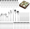 Silverware Set with Serving Utensils, 65 Piece Flatware Set, 18/10 Steel