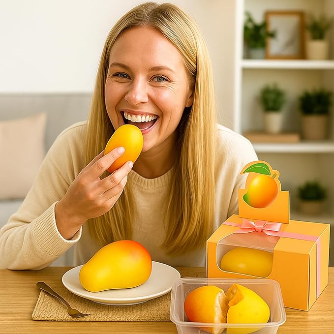 Palksky Mango Silicone Molds, 2Pack 8 Cavity 3D Fruit Pastry Molds for Chocolate, Candy, Ice Cream, Pudding, Jelly, Bakeware, Mousse Cakes Baking Supplies