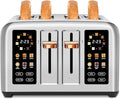 SEEDEEM 4-Slice Touchscreen Toaster, Stainless, 7 Shade, 1800W, Silver