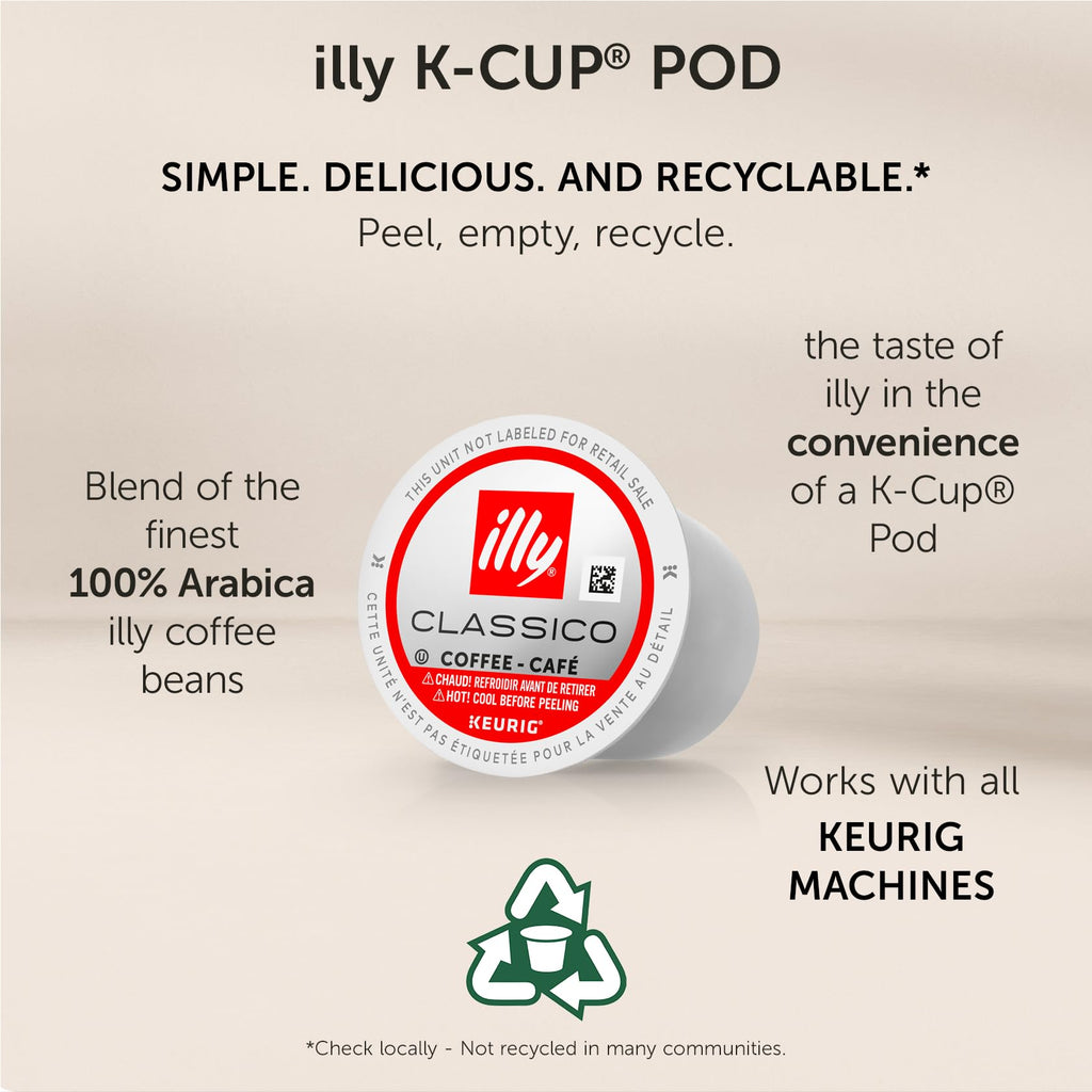 illy Coffee, Dark Roast, K-Cup for Keurig, 100% Arabica Bean Signature Italian Blend, Premium Gourmet Roast Single Serve Drip Coffee