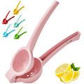 Y-ME Manual Juicer Citrus Lemon Squeezer, Fruit Juicer Lime Press Metal, Professional Hand Juicer Kitchen Tool(Pink）