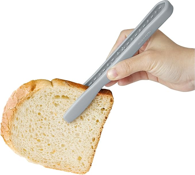 Carrotez Mini Silicone Toaster Tongs, 7 inches, 1 Pack, Gray
