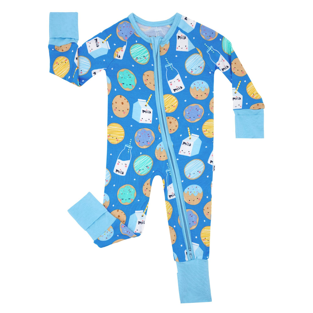 Little Sleepies Baby Pajamas, Blue Cookies & Milk, Newborn