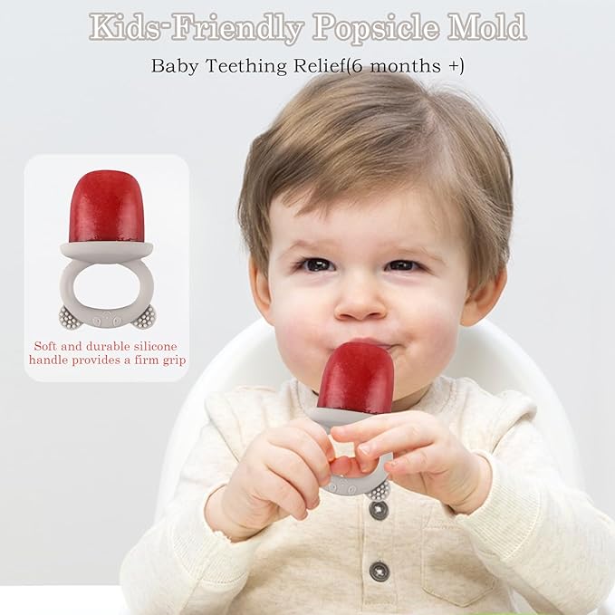 WMKGG Baby Popsicle Molds, Breastmilk Popsicle Molds(Grey)