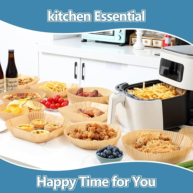 Air Fryer Liners Disposable,8 Inch 100 PCS Round Parchment Paper For Baking