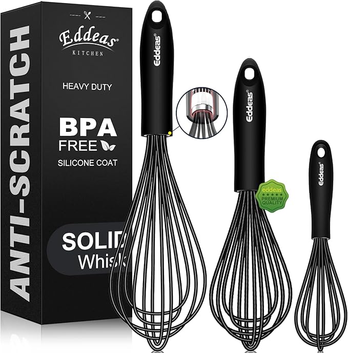 Whisks For Cooking Up To 500°F Silicone Whisk tool Non-Scratch