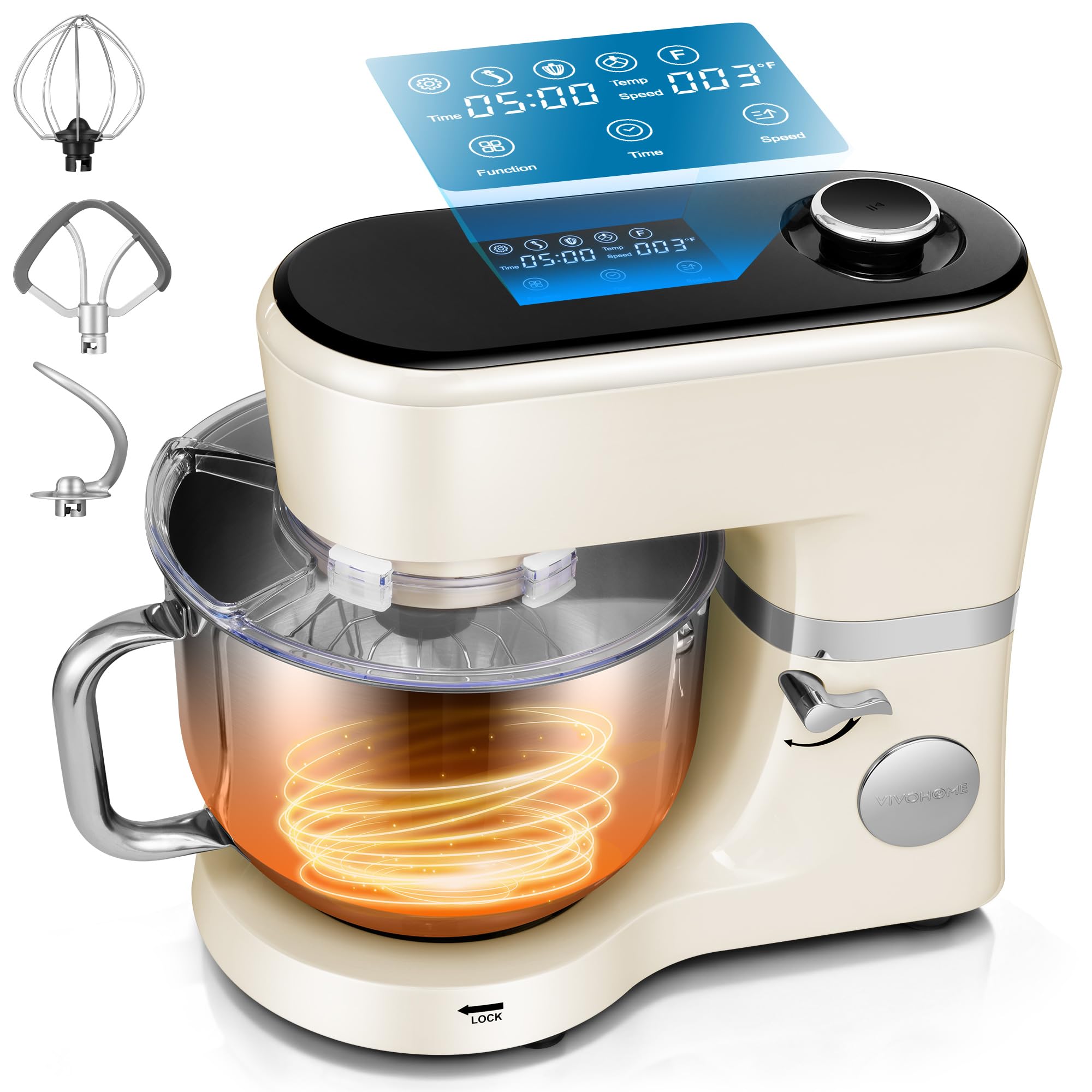 VIVOHOME Stand Mixer with Dough Proofing, 6-Quart Tilt-Head Mixer, White