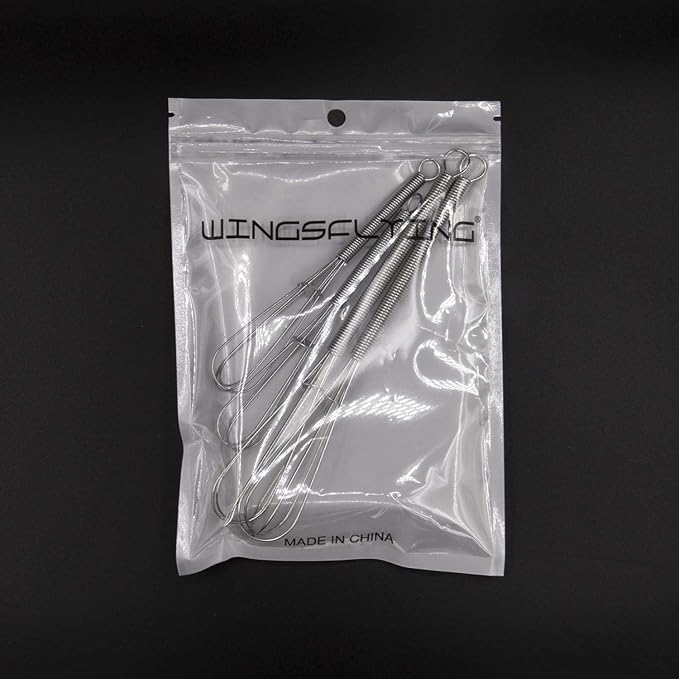 Wingsflying 4-Pack Mini Whisks for Cooking, Small Stainless Steel Wire Whisk Set for Mixing Gravy, Sauces & Eggs (Two 5-Inch & Two 7-Inch)