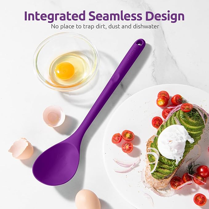 U-Taste Silicone Cooking Spoon, 13.3" Long Large Mixing Spoon, Purple