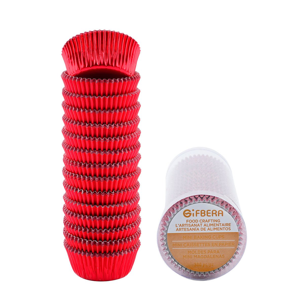 Gifbera Gold Foil Mini Cupcake Liners Small Muffin Baking Cups 300-Count