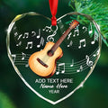 Personalized Guitar Glass Christmas Ornament 2026, Customized Text Year Name Keepsake Ornaments Gift for Guitarist Brother Sister Dad Mom Kids, Unique Guitar Musical Instrument Glass Xmas Ornament