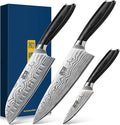 HOSHANHO 3 Pcs Knife Set, Professional Kitchen Knife Set, Pakkawood Handle