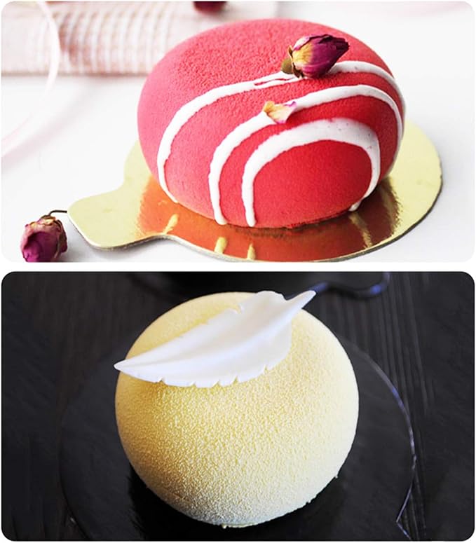 OCPO Kitchen Stone Round Silicone Mold for Baking Mousse Cake, 8 Cavities